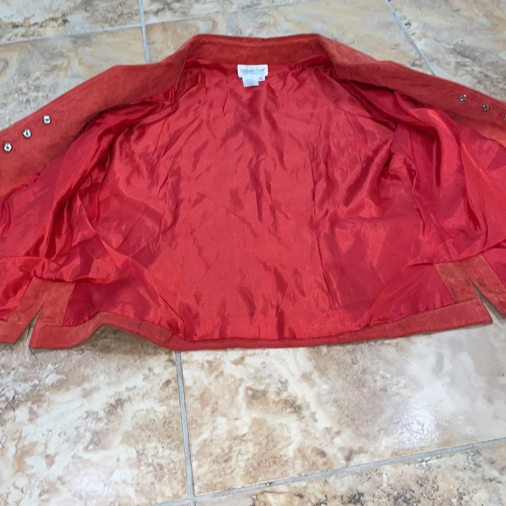 Coldwater Creek size medium rust orange 100% vintage suede leather jack… - Picture 6 of 11
